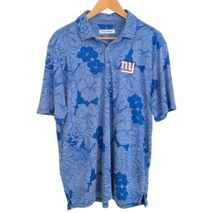 Tommy Bahama New York Giants Miramar Blooms Polo Mens Size L Blue
